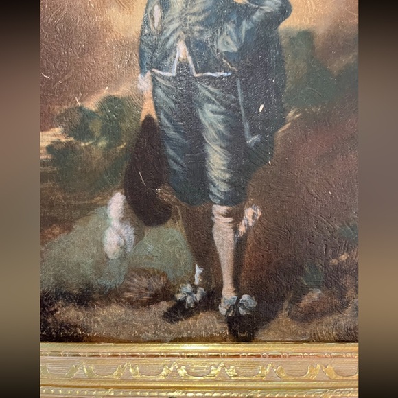 Sold Vintage Blue boy and Pinkie Girl prints on board. Gilt gold frames. - Picture 5 of 13